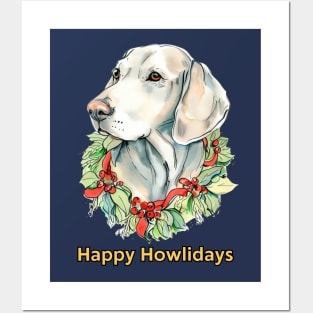 Happy Howlidays Weimaraner Posters and Art